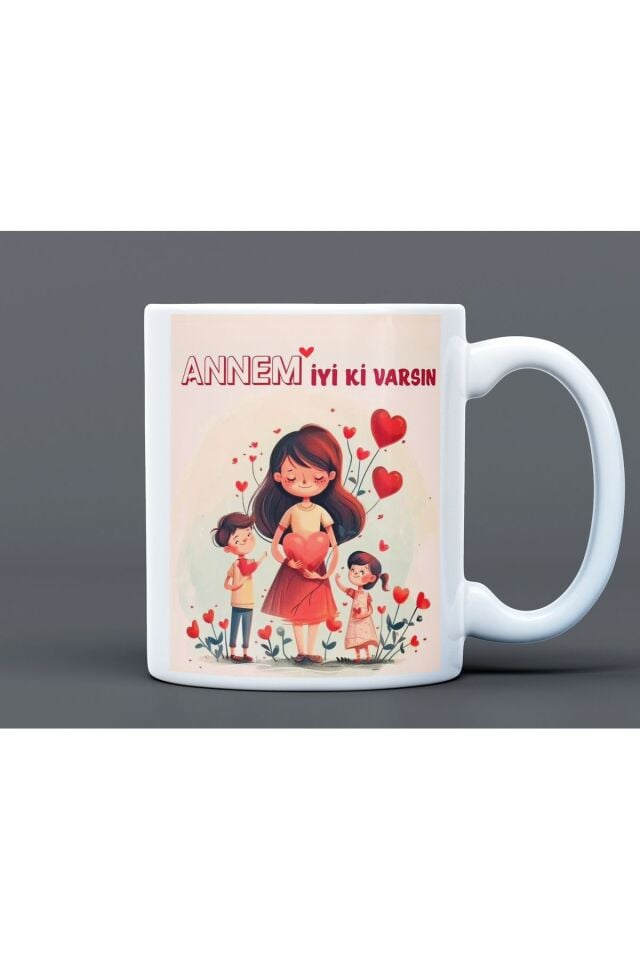 Anneler Günü Hediye Büyük Boy Porselen Kupa Bardak