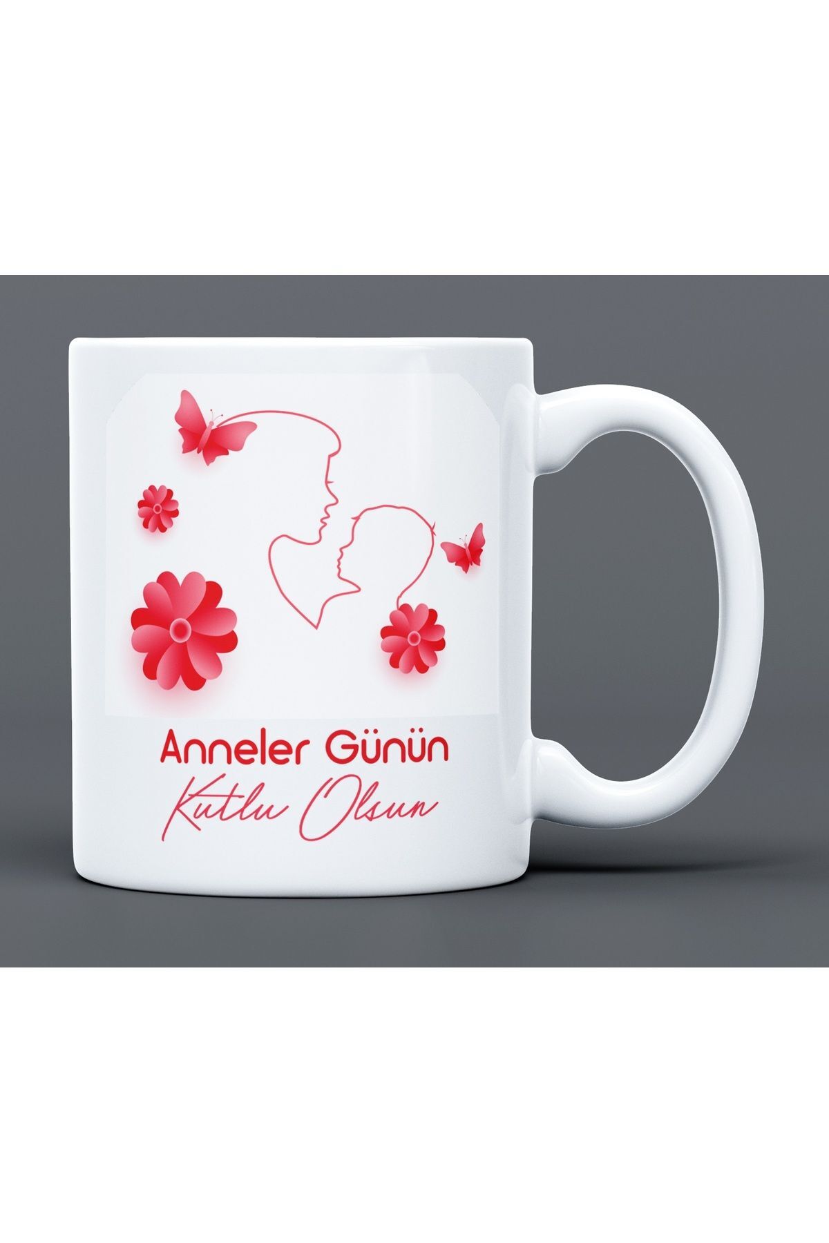 Anneler Günü Hediye Büyük Boy Porselen Kupa Bardak