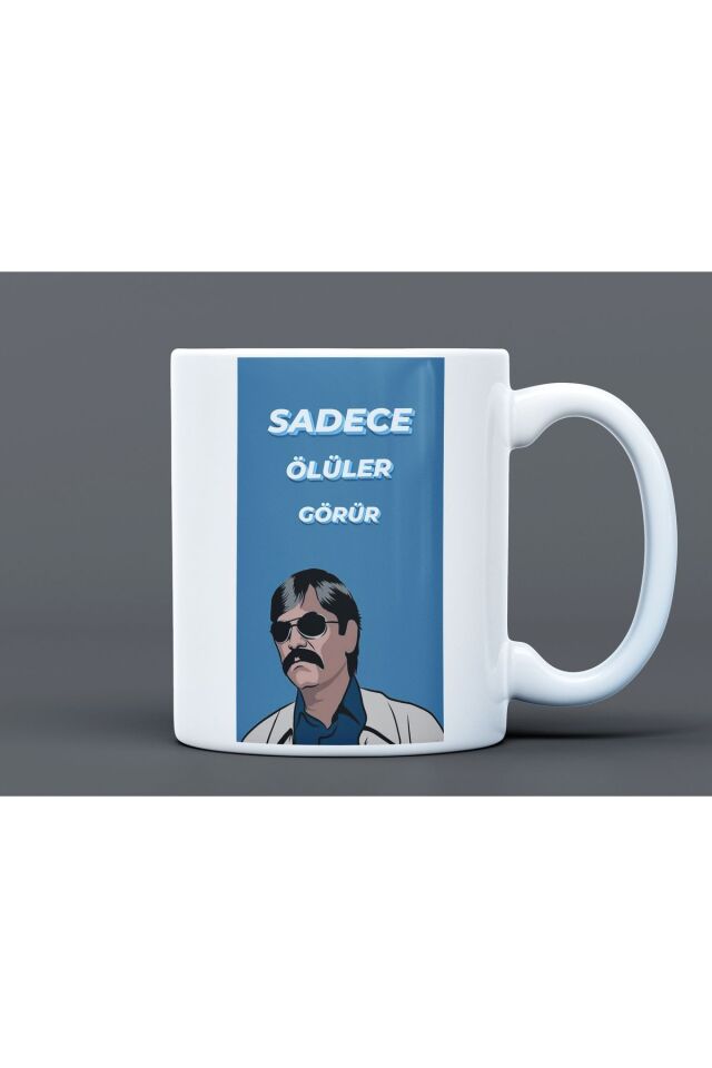 Pala Sadece Ölüler Görür Kurtlar Vadisi Desenli Hediyelik Büyük Boy Porselen Kupa Bardak