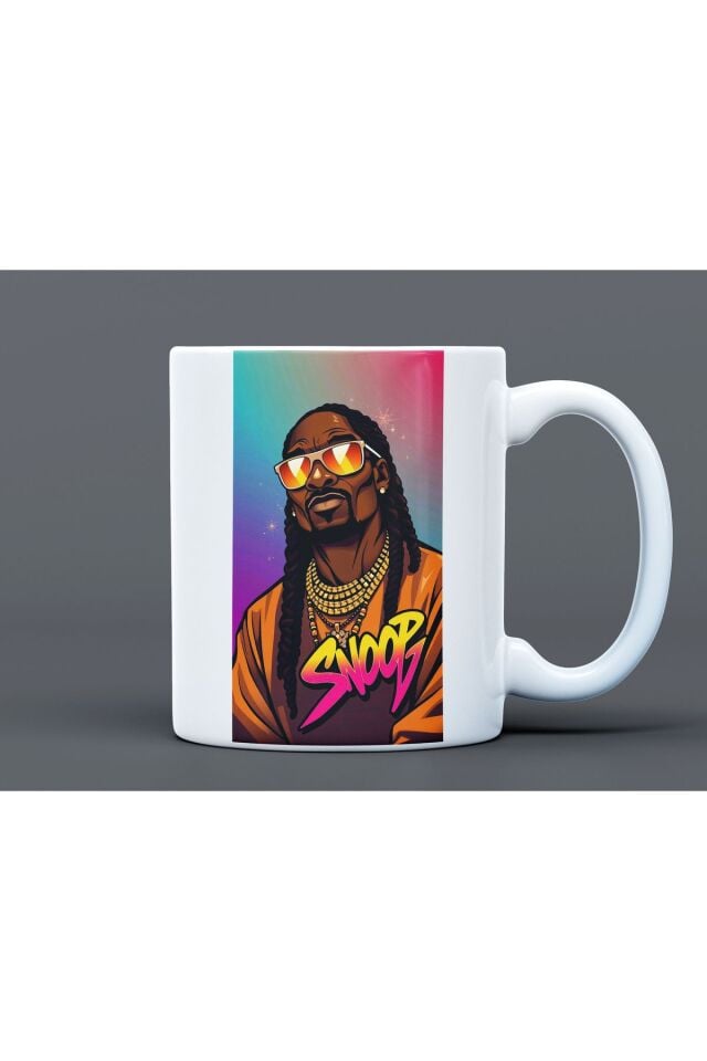 Snoop Dogg Desenli Hediyelik Büyük Boy Porselen Kupa Bardak