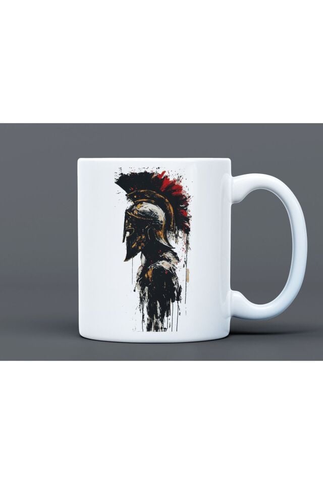 Gladyatör Gladiator Desenli Hediyelik Büyük Boy Porselen Kupa Bardak