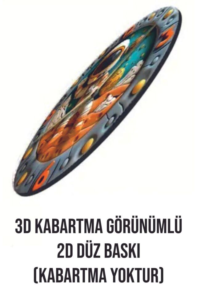 Dondurma Kabartma Görünümlü Renkli Baskı Desenli Sayılı Hediyelik Ahşap Sessiz Duvar Saati 50cm