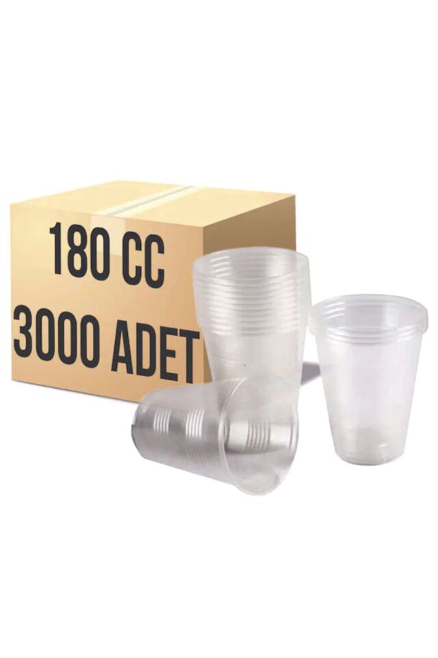 3000 Adet 1 Koli Toptan Plastik Kaliteli Otomat Bardak 180 Cc Pet Bardak
