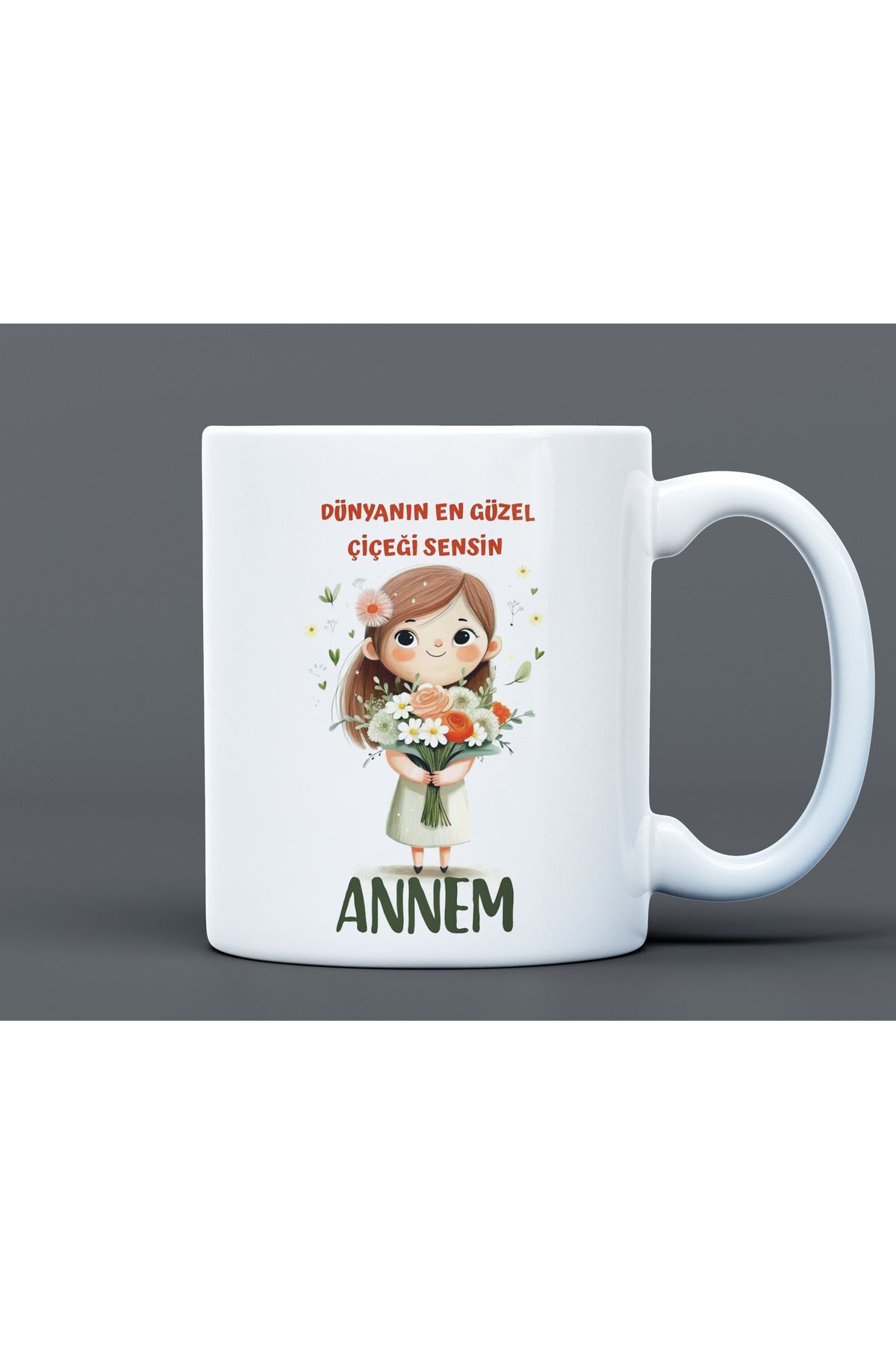 Anneler Günü Hediye Büyük Boy Porselen Kupa Bardak