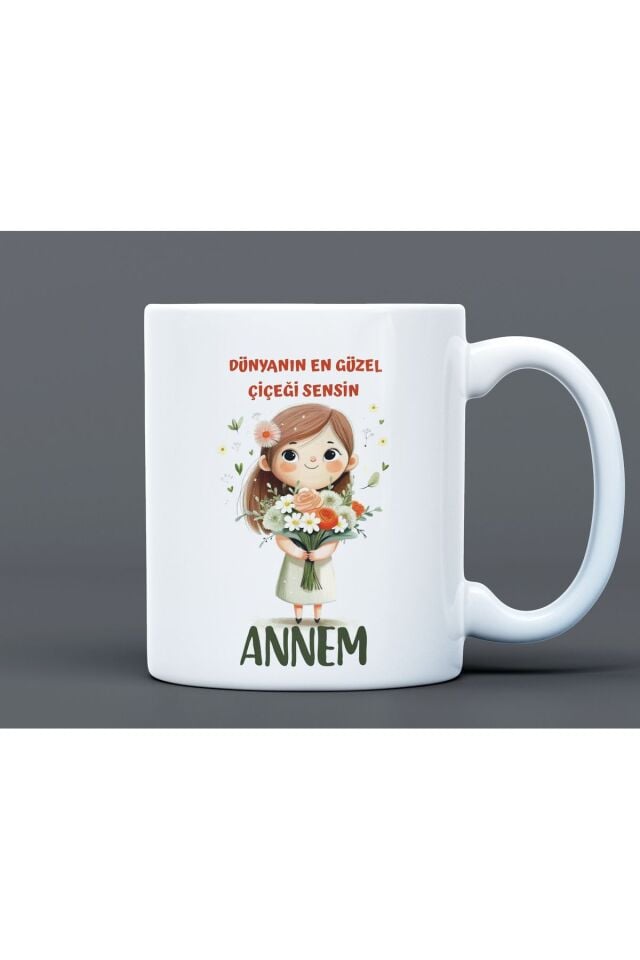 Anneler Günü Hediye Büyük Boy Porselen Kupa Bardak
